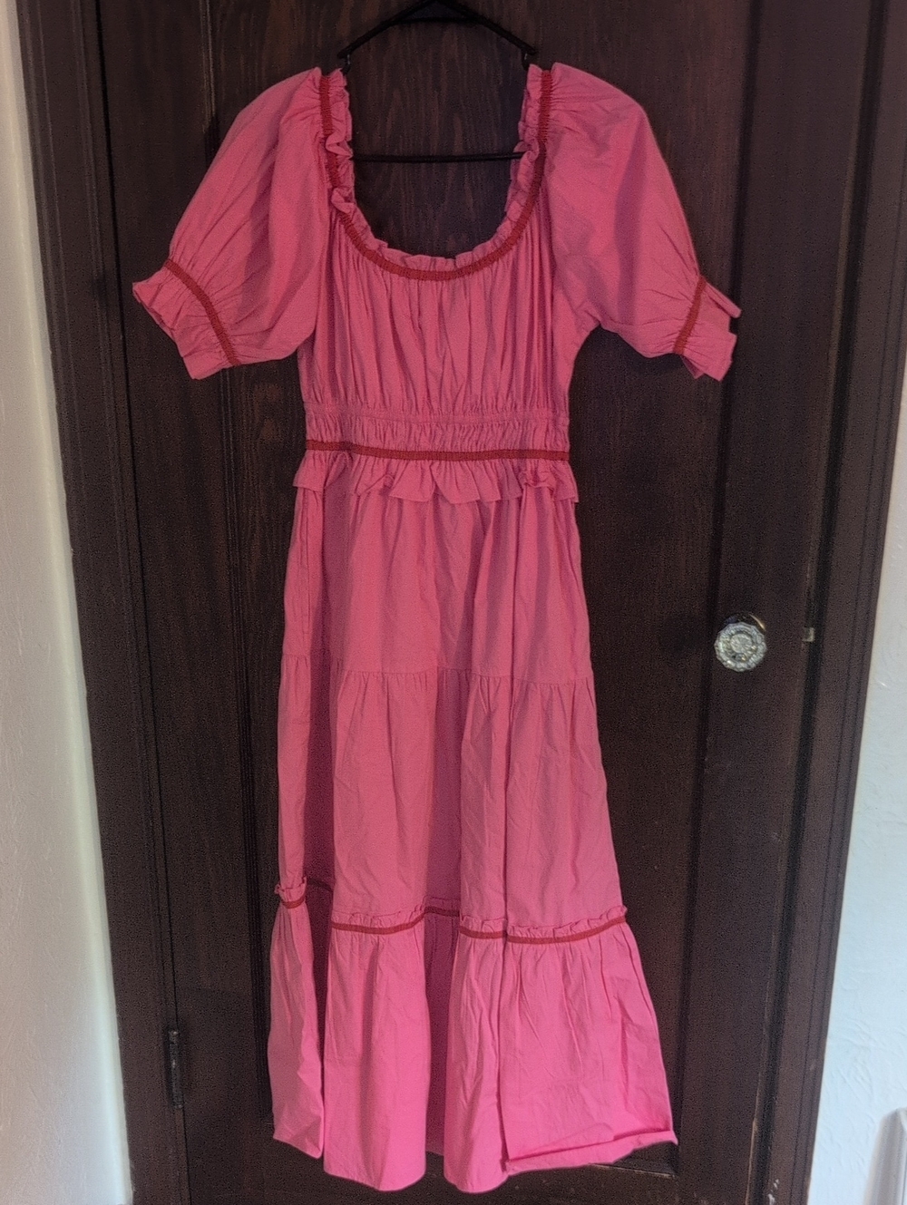 Tuckernuck Pink City Prints Bubblegum Agatha Pink Ruffle Tiered Midi Dress NWT - Picture 13 of 16